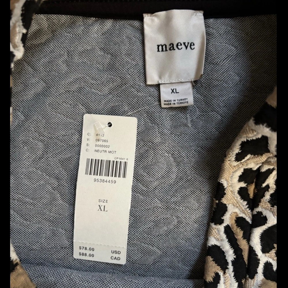 Anthropologie Leopard Print Short Sleeve Tee in Black, Cream, Brown - Picture 2 of 4